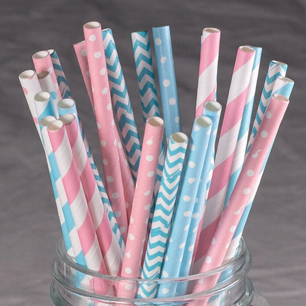 Paper Straw Color - Соломинки для оптовой упаковки, цветной узор,