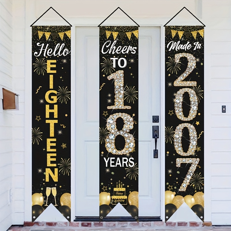 Party Banner Gold - Набор из 3 баннеров для двери