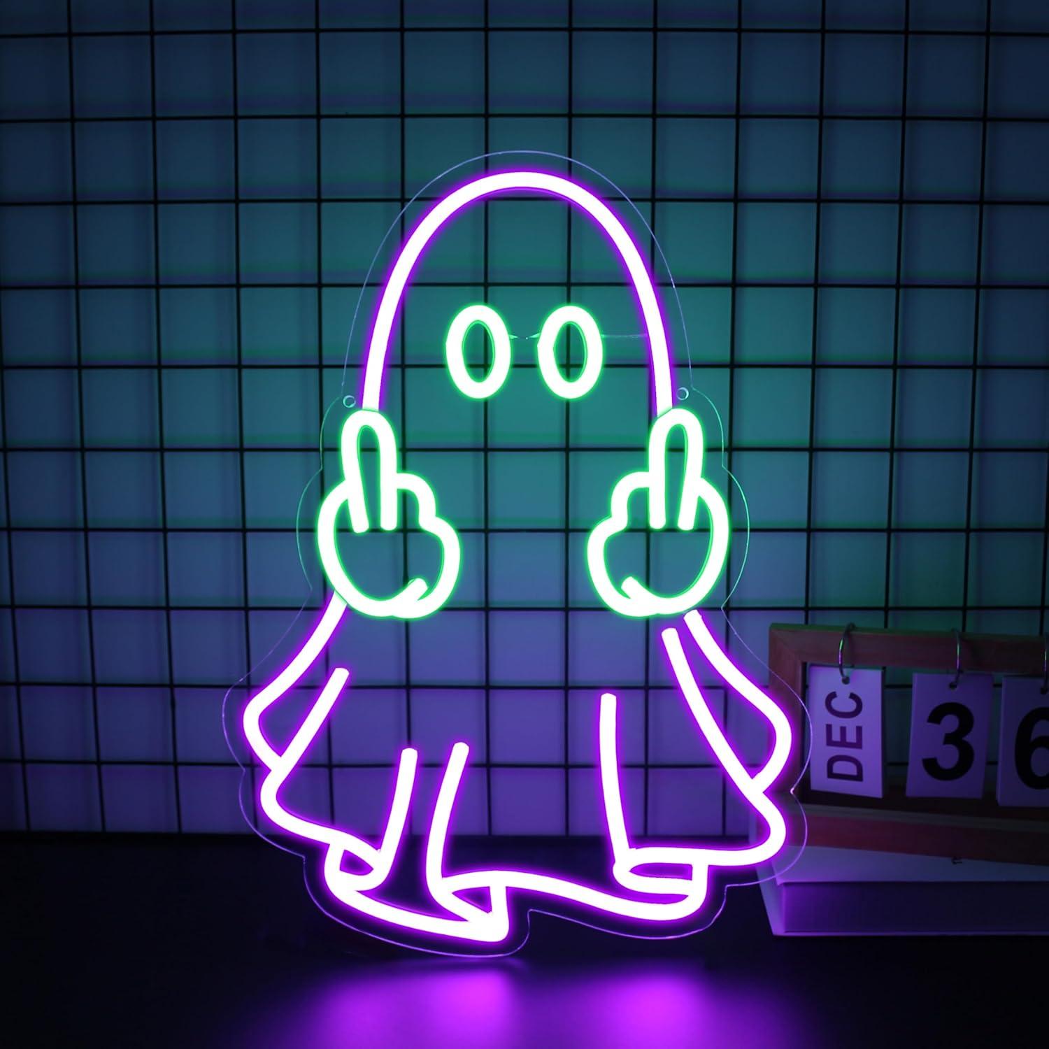 Neon Sign Party - Неоновая вывеска «Призрак» с USB-питанием, светодиодная,