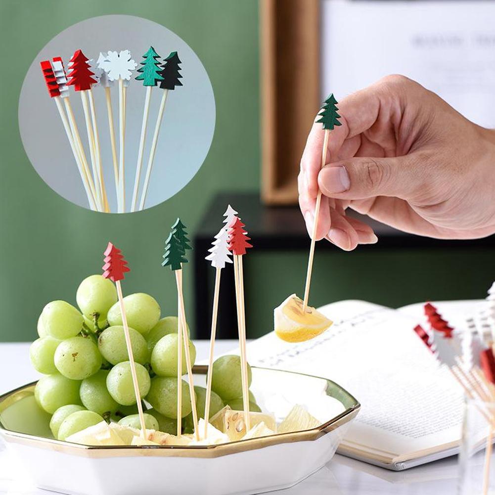 Centerpiece Stick - 50 шт. Рождественские коктейльные шпажки, одноразовые