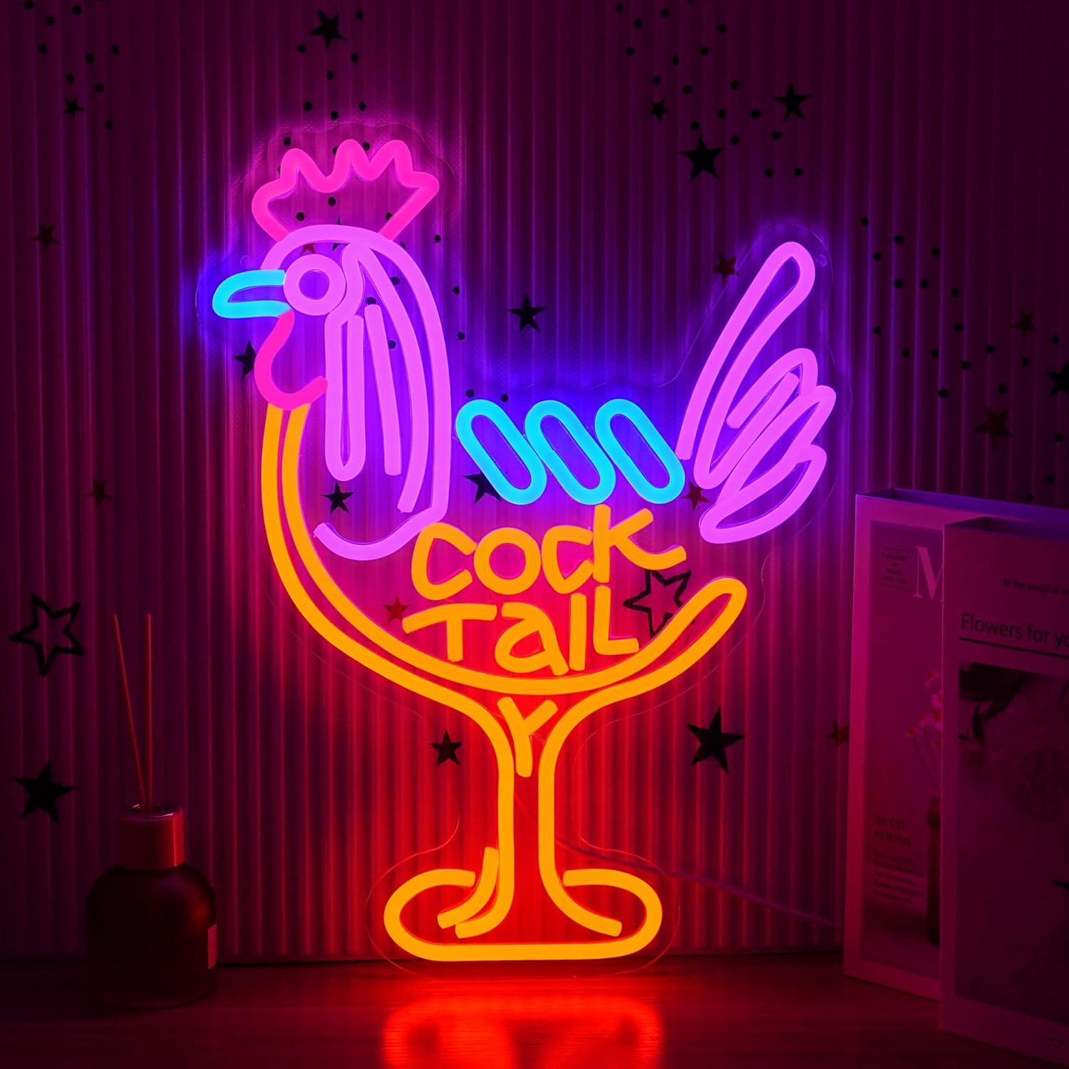 Neon Sign Party - Неоновая вывеска «Коктейль» с USB-питанием, диммируемая
