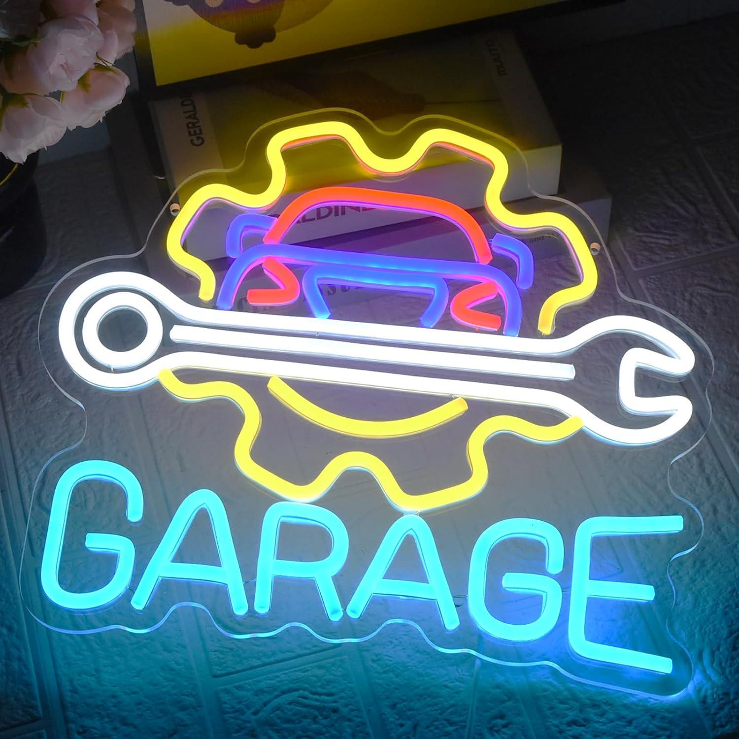 Неоновая вывеска для гаража с  – обзор и цена Neon Sign Party