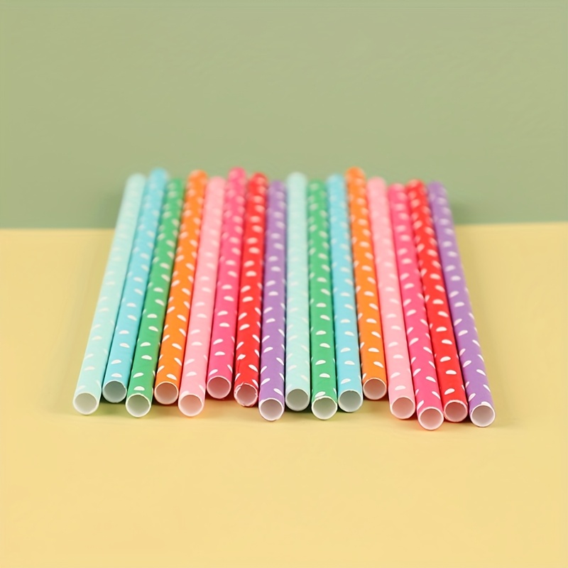 100 шт. красочные одноразовые  – обзор и цена Paper Straw Color