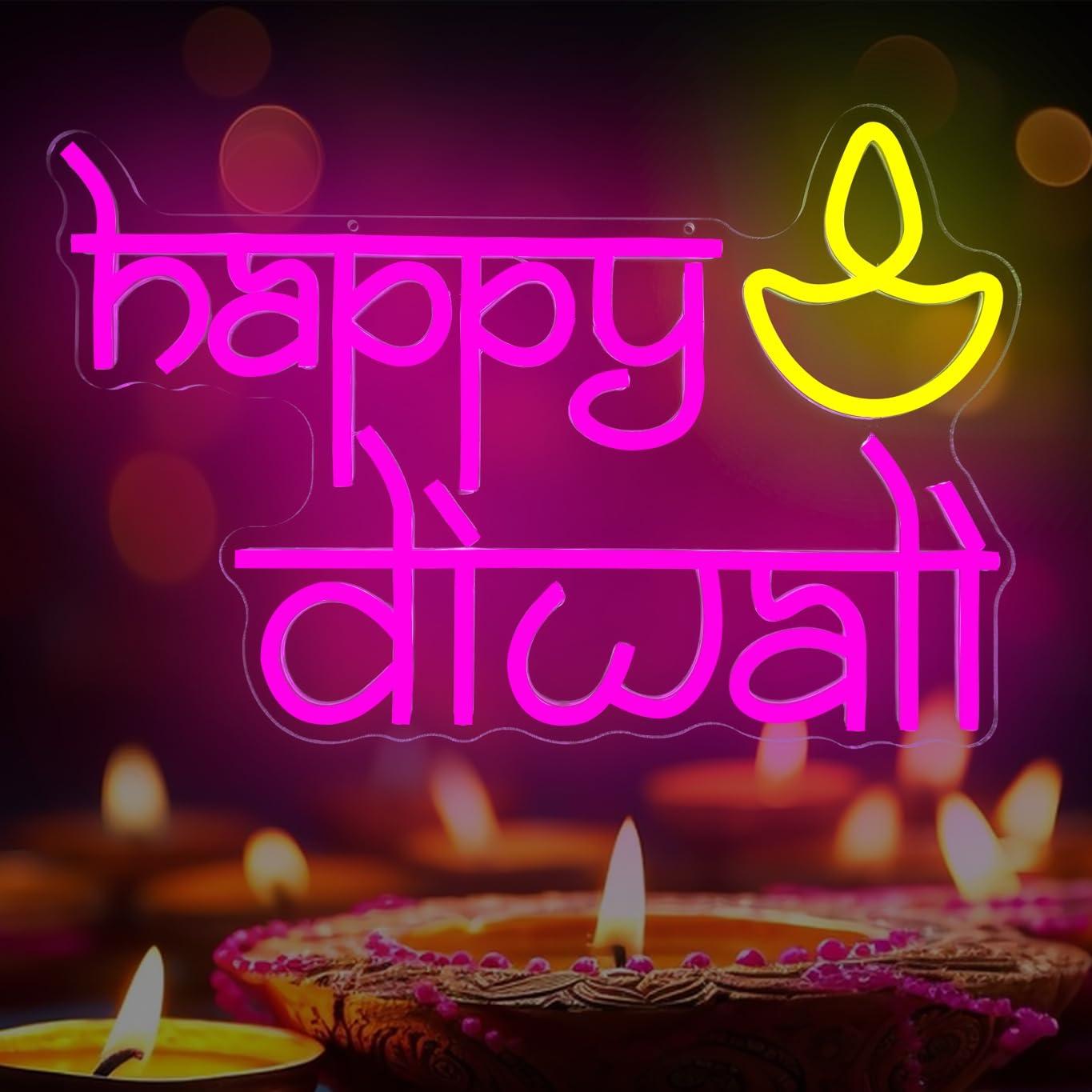 Неоновая вывеска Happy Diwali  – обзор и цена Neon Sign Party