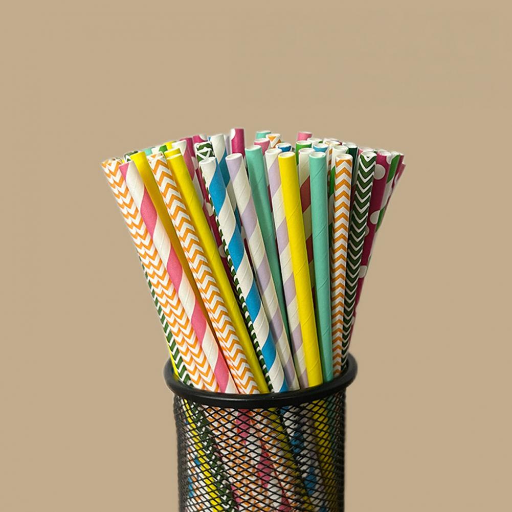 100 шт. разноцветных одноразов – обзор и цена Paper Straw Color