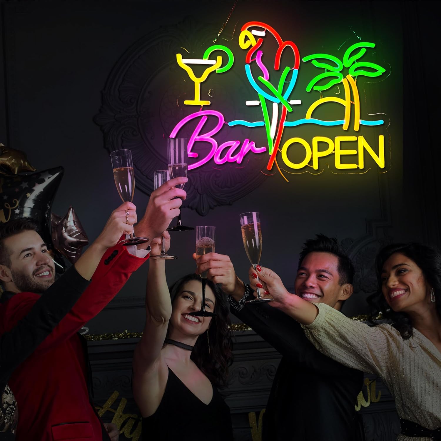 Неоновая вывеска «Бар Открыт»: – обзор и цена Neon Sign Party