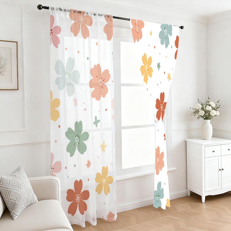2 шт. Цветные прозрачные шторы – обзор и цена Flower Wall Panel